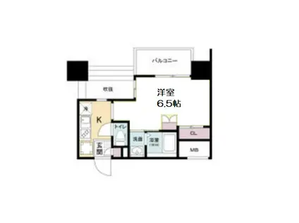 セレニテ難波グランデシュッド(1K/2階)の間取り写真