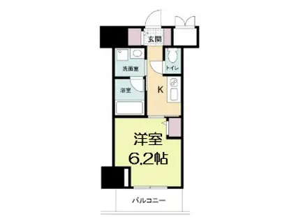 ドゥーエ立売堀(1K/3階)の間取り写真