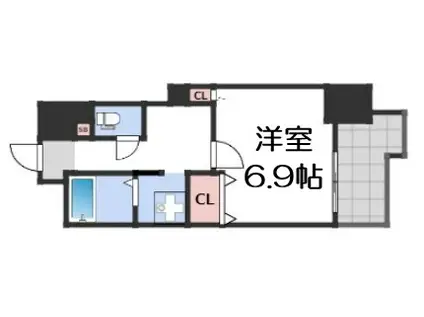 SWISS難波西(1K/11階)の間取り写真