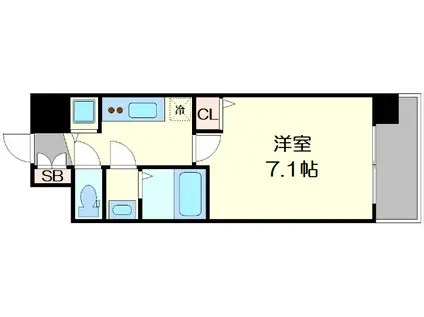 レオンコンフォート難波サウスゲート(1K/9階)の間取り写真