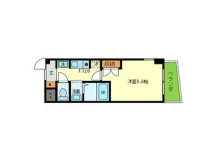 ベル・ヴィー福島(1K/1階)の間取り写真