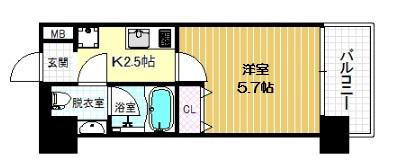 レオンコンフォート新梅田Ⅱ(1K/7階)の間取り写真