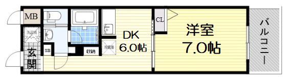 フェニックス日本橋高津(1DK/8階)の間取り写真