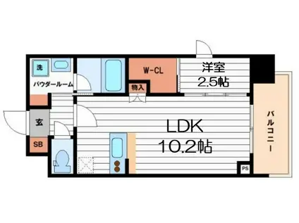 セレニテフラン谷町四丁目(1LDK/6階)の間取り写真