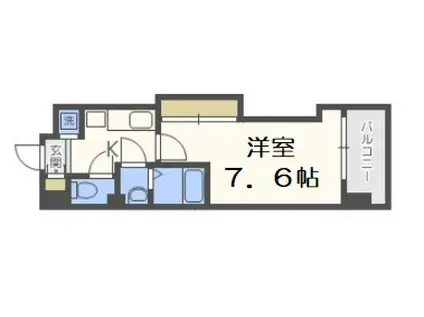 LUXE難波西Ⅱ(1K/7階)の間取り写真