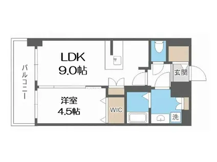 ベイサイドパークOSAKAサウスレジデンシス(1LDK/14階)の間取り写真