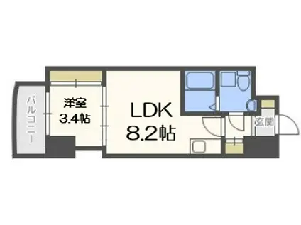 セレニテ本町グランデ(1LDK/8階)の間取り写真