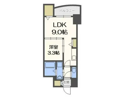 セレニテ本町グランデ(1LDK/4階)の間取り写真