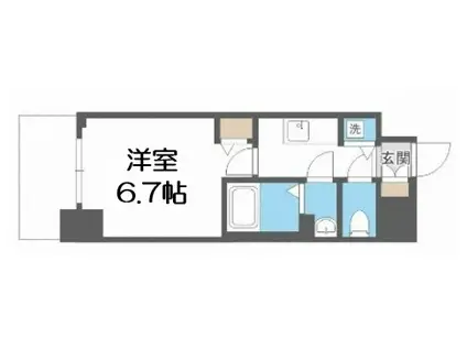セオリー大阪城サウスゲート(1K/6階)の間取り写真