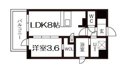 ワールドアイ大阪城イーストⅢ(1LDK/11階)の間取り写真