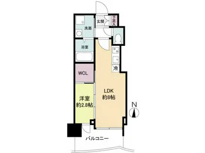 セレニテ日本橋プリエ(1LDK/12階)の間取り写真