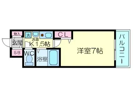 エスリード新梅田(1K/9階)の間取り写真