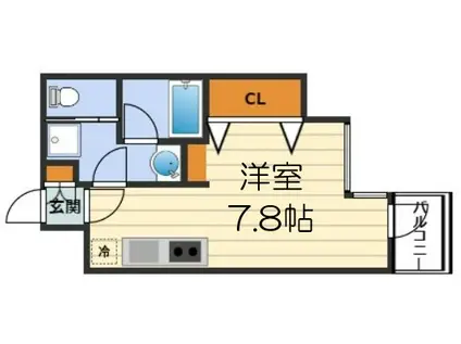 サンネクテール天満橋(ワンルーム/8階)の間取り写真