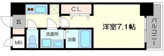 S-RESIDENCE三国ウエスト(1K/9階)の間取り写真