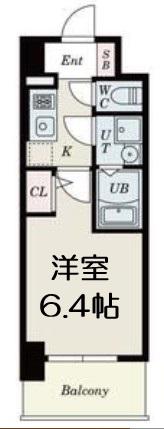 東三国NOAH(1K/8階)の間取り写真
