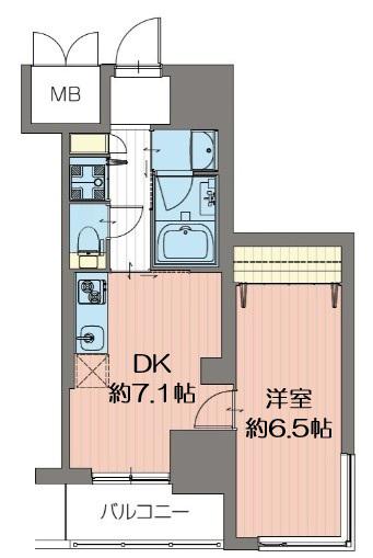 ORSUS新大阪(1DK/10階)の間取り写真