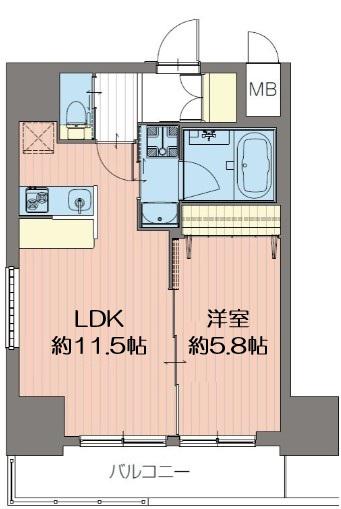 ORSUS新大阪(1LDK/9階)の間取り写真