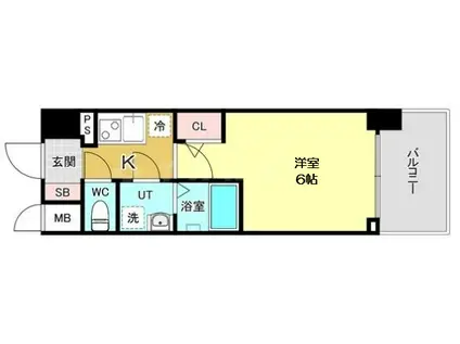 エスリードレジデンス大阪グランノースⅡ(1K/9階)の間取り写真