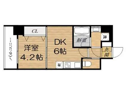 スプランディッド安土町(1DK/2階)の間取り写真