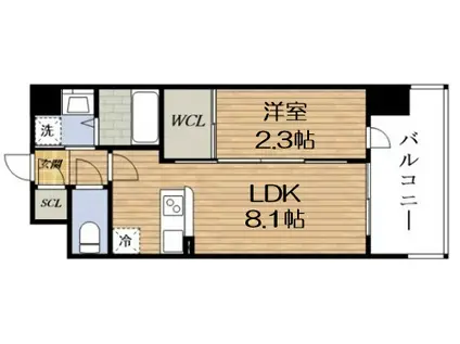セレニテ十三ミラク(1LDK/4階)の間取り写真