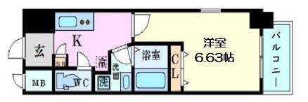 プレジオ東天満(1K/3階)の間取り写真