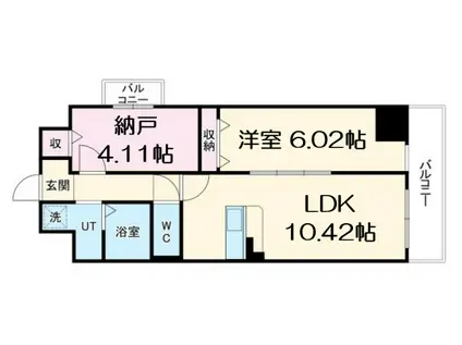 アーバンパーク新大阪(1SLDK/4階)の間取り写真