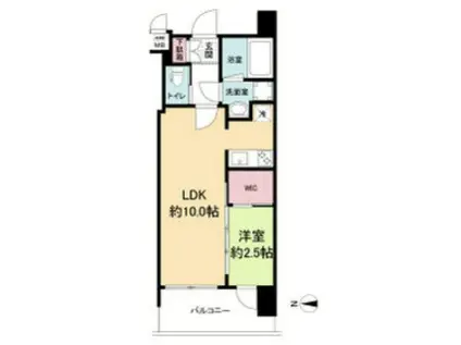 セレニテ西中島アリア弐番館(1LDK/2階)の間取り写真