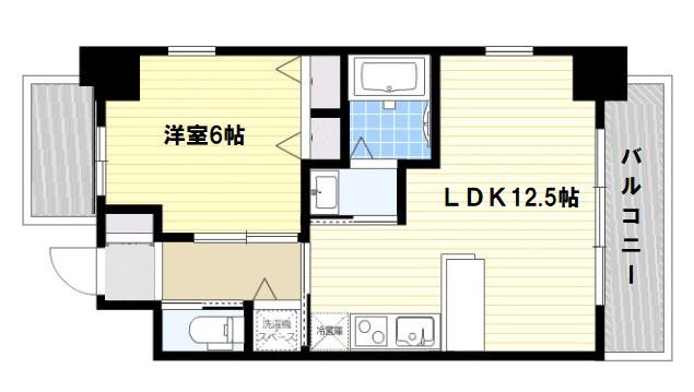 スプランディッド新大阪キャトル(1LDK/5階)の間取り写真