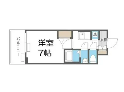 レジュールアッシュウエストレジス(1K/8階)の間取り写真