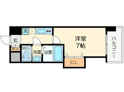 LUXE新大阪イースト2(1K/5階)の間取り写真