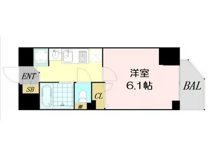 プレサンス中之島公園グラシア(1K/12階)の間取り写真