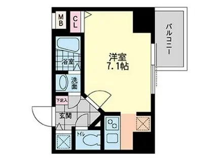 S-RESIDENCE難波BRILLER(ワンルーム/3階)の間取り写真