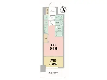 セレニテ夕陽丘エクラ(1DK/11階)の間取り写真