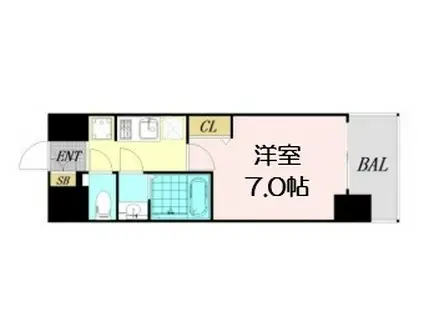 プレサンス大国町アドロッソ(1K/12階)の間取り写真