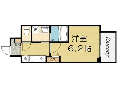 セオリー夕陽丘DOOR(1K/10階)の間取り写真