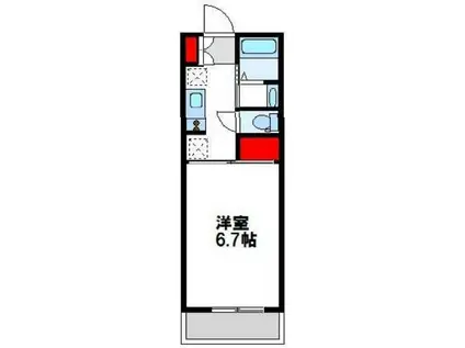 ル・パルトネール難波(1K/9階)の間取り写真