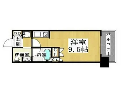 CITY SPIRE難波ウエスト(1K/6階)の間取り写真