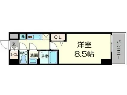 PHOENIX新大阪(1K/8階)の間取り写真