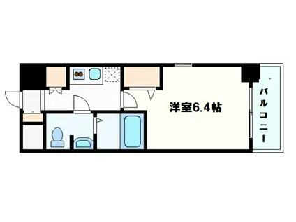 ジュネーゼグラン南堀江(1K/6階)の間取り写真