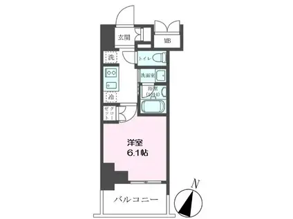 クレストコート靱公園 THE CLASS(1K/9階)の間取り写真