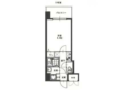 S-RESIDENCE緑橋駅前(1K/7階)の間取り写真
