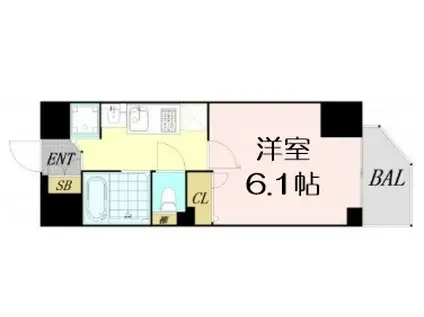 プレサンス中之島グラシア(1K/3階)の間取り写真