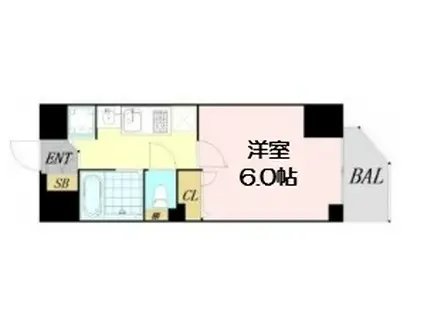 プレサンス中之島グラシア(1K/14階)の間取り写真