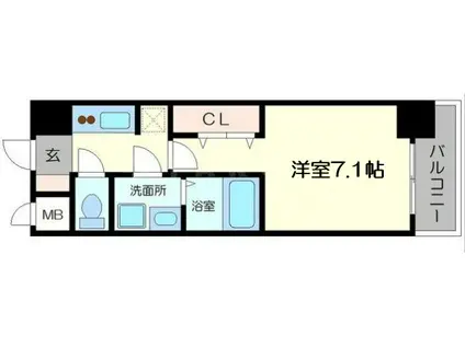 S-RESIDENCE三国ウエスト(1K/6階)の間取り写真