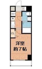 ラナップスクエア四天王寺(1K/3階)の間取り写真