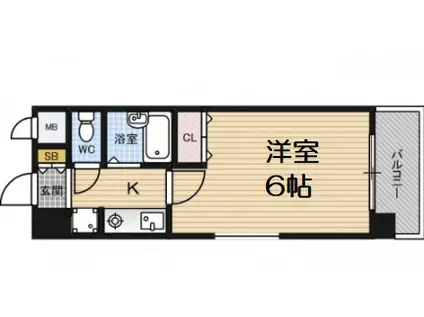 ラナップスクエア野田(1K/3階)の間取り写真