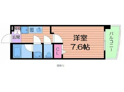 ルクレ阿波座レジデンス(1K/9階)の間取り写真