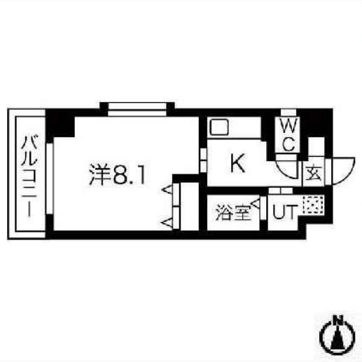 インベスト北梅田(1K/7階)の間取り写真