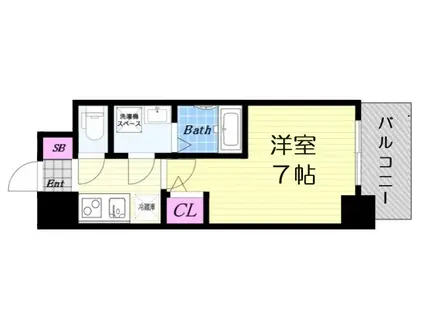 S-RESIDENCEドーム前千代崎(1K/10階)の間取り写真