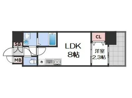 セレニテ日本橋ミラク(1LDK/12階)の間取り写真